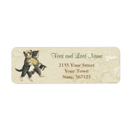 Posh Bröllop Cats Ivory Blommigt Address Label Returadress Etikett