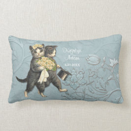 Posh Cats Bröllop Blue - Lumbar Pillow Lumbarkudde