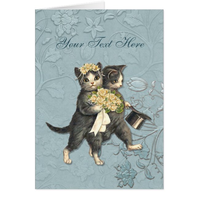 Posh Cats Bröllop Hälsningskort (Framsidan)