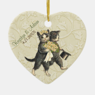 Posh Cats Bröllop Ivory Julgransprydnad Keramik