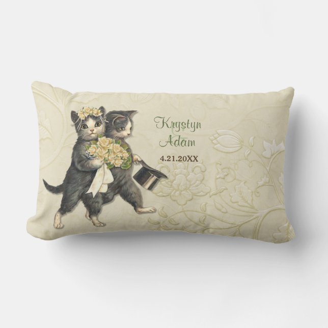 Posh Cats Bröllop Ivory - Lumbar Pillow Lumbarkudde (Framsida)