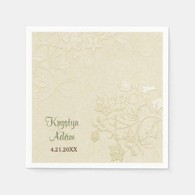 Posh Cats Bröllop Ivory Papper Napkins Pappersservett (Framsidan)