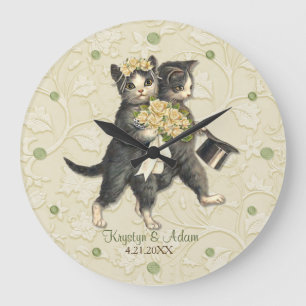 Posh Cats Bröllop Ivory Stor Klocka