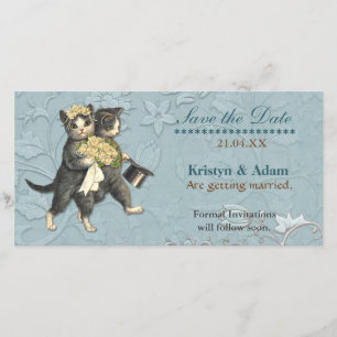 Posh Cats Bröllop spara datum Datumet