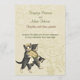Posh Cats Ivory Bröllop ver2-inbjudan Inbjudningar
