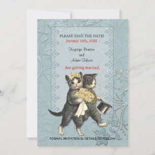 Posh Cats Wedding Save the Date Spara Datumet