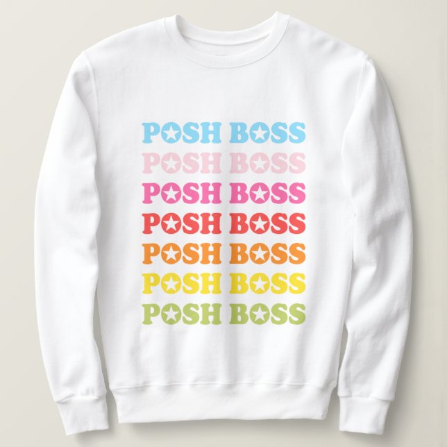 Posh Chef Star Studerad Rainbow Sweater T Shirt (Design framsida)