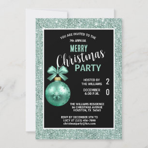 Posh Decorative Teal-jul Inbjudningar