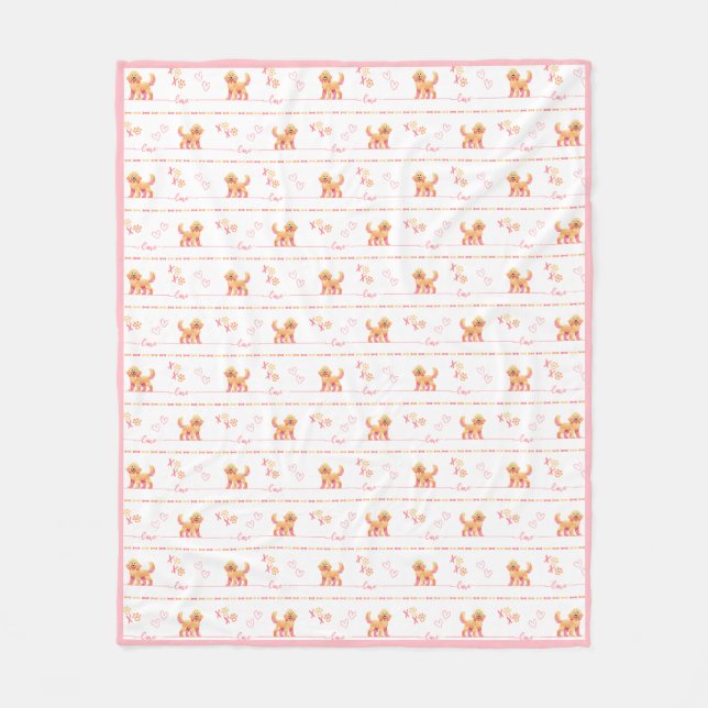 Posh Doodle Hund Kärlek Fleece Blanket (Framsidan)