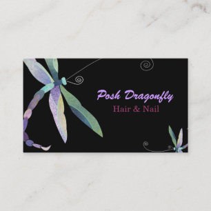 Posh Dragonfly Hair Salon-avtalskort Tidsbeställning Kort