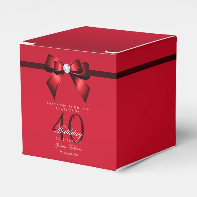 Posh Gem Bow & Ribbon 40-årsfirande Presentaskar (Framsidan Sidan)