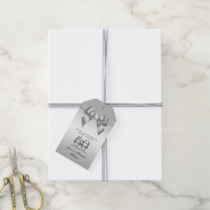 Posh Gem Bow & Ribbon 60-årsdagen Bröllop Presentetikett