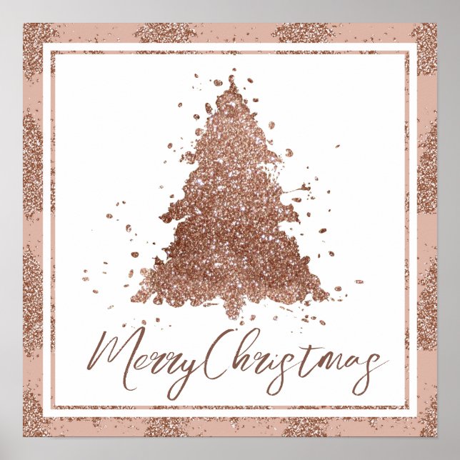 Posh God jul | Glam Ro Guld  Träd Poster (Framsidan)