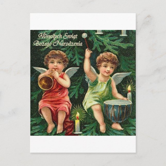 POSH GOD JUL WESOLYCH SWIAT HELG VYKORT (Framsida)