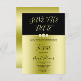 Posh Guld & Black Elegant Diamonds 40:e födelsedag Spara Datumet