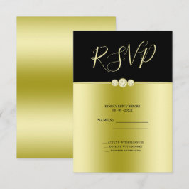 Posh Guld & Black Elegant Diamonds Birthday OSA Kort