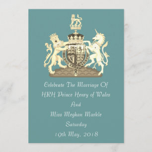 Posh Harry och Meghan Royal Bröllop Anpassningsbar Inbjudningar