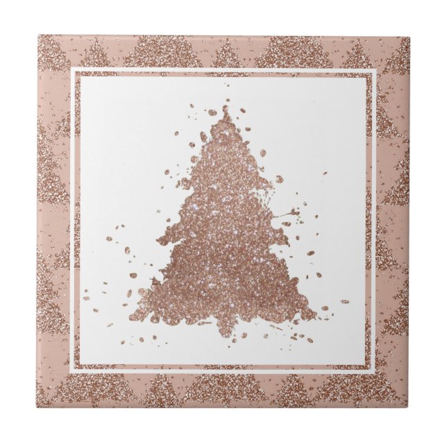 Posh Julgran | Glam Ro Guld Luxurious Kakelplatta (Framsidan)