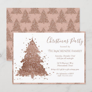 Posh Julgran Glam Ro Guld Party Julkort