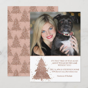 Posh Julgran Glam Ro Guld Photo Julkort
