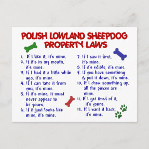 POSH LOWLAND SHEEPDOG Egendom LAGSTIFTNING 2 Vykort