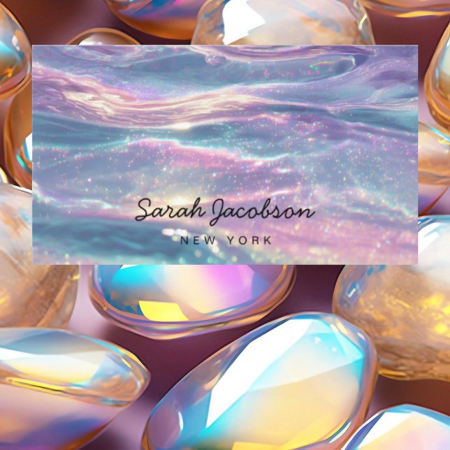 Posh Luxury Opal Iridescent Style Visitkort (Skapare uppladdad)