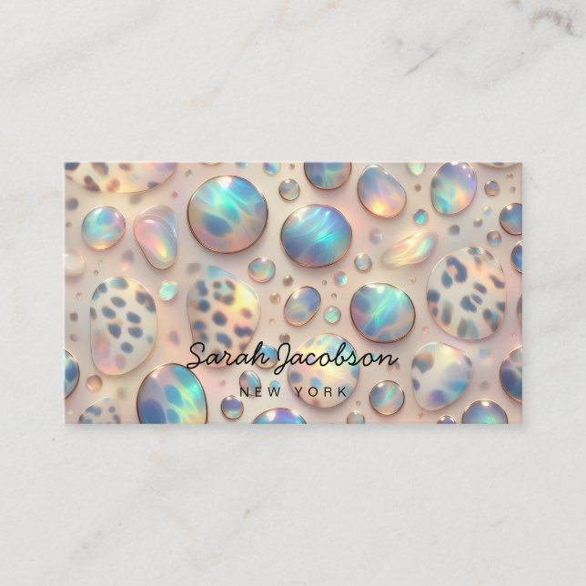 Posh Lyx Opal Iridescent Stil Visitkort (Framsida)