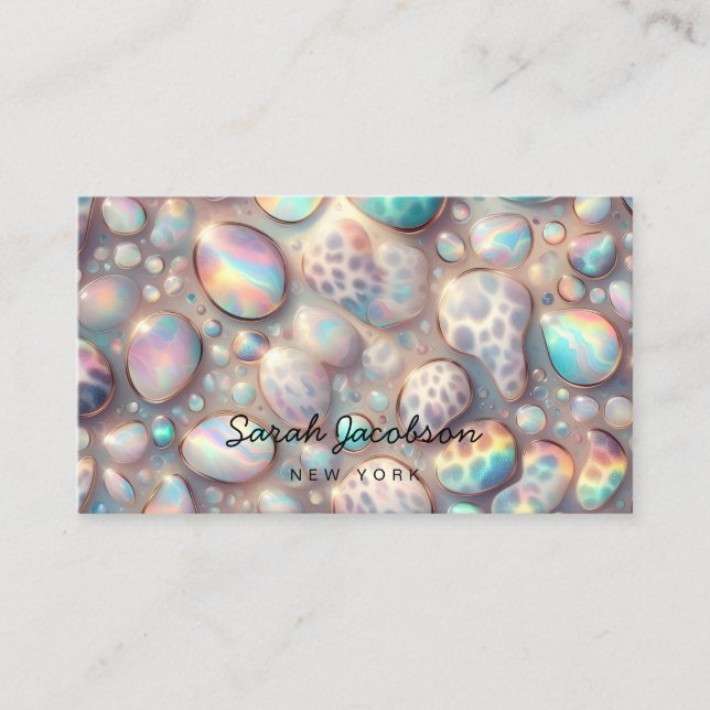 Posh Lyx Opal Iridescent Stil Visitkort (Framsida)