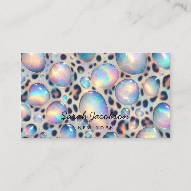 Posh Lyx Opal Iridescent Stil Visitkort (Framsida)