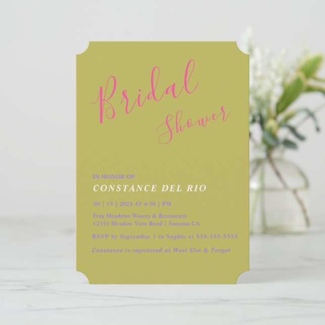 Posh Minimal Inbjudningskort för möhippan (Stående Fram)