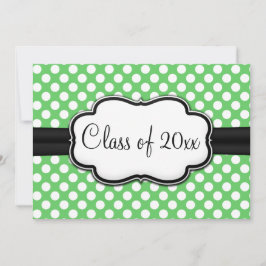 Posh Mint Grönt Polka Dot Studenten Inbjudningar