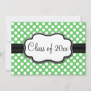 Posh Mint Grönt Polka Dot Studenten Inbjudningar