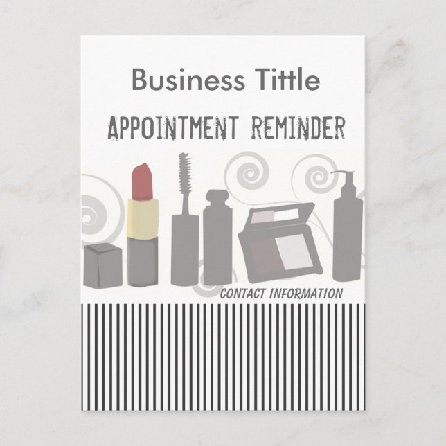 Posh Party Skönhet Mode Smink & Ansikte Inbjudan Vykort (Framsida)