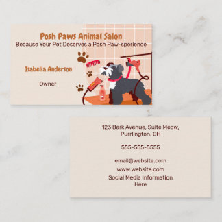 Posh Paws Husdjursfrisering Visitkort