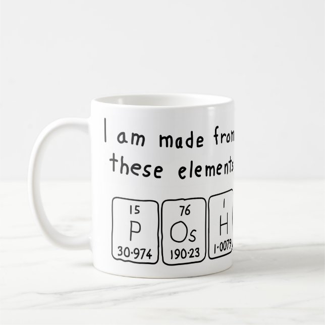 Posh periodisk bordnamnmugg kaffemugg (Vänster)