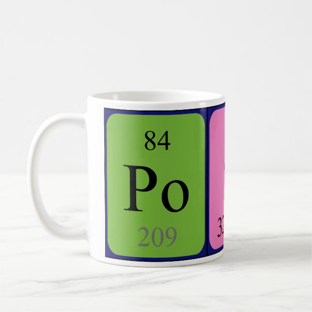 Posh periodisk bordnamnmugg kaffemugg (Vänster)