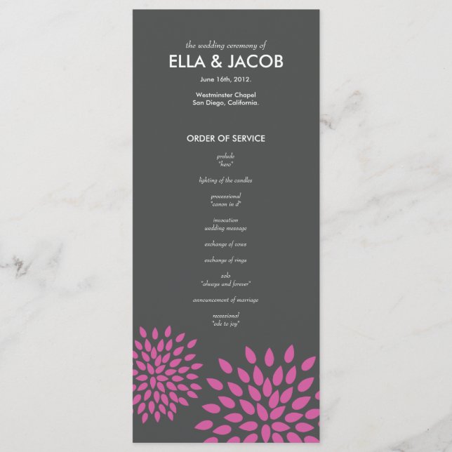 Posh Petals | Berry | Ceremonistiskt program (Framsida)