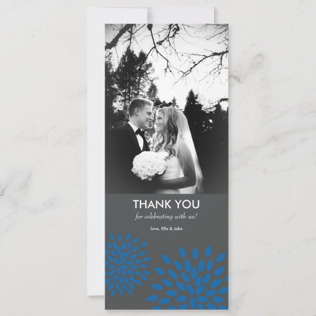 Posh Petals | Cerulean | Fototackkort Inbjudningar (Framsida)