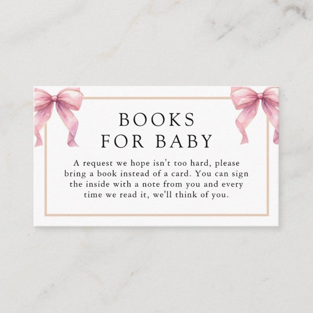 Posh Pink Coquette Bow Baby Shower Tilläggskort (Framsida)