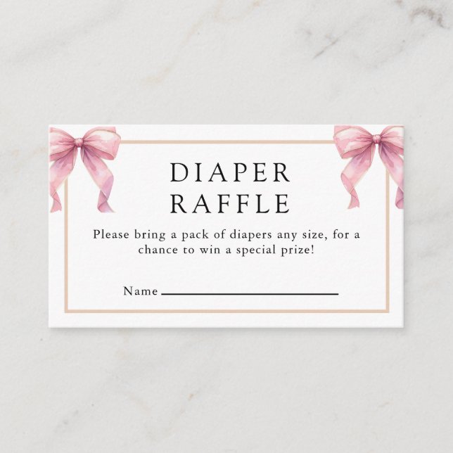 Posh Pink Coquette Bow Baby Shower Tilläggskort (Framsida)