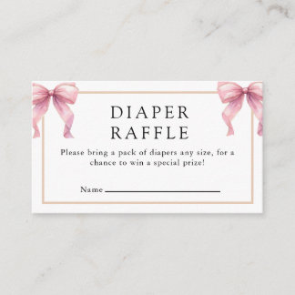 Posh Pink Coquette Bow Baby Shower Tilläggskort