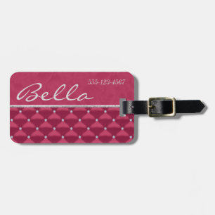 Posh Red Violet & Silver Bling Bagagebricka