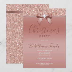 Posh Ro Guld Jewel Bow jul Party Inbjudningar
