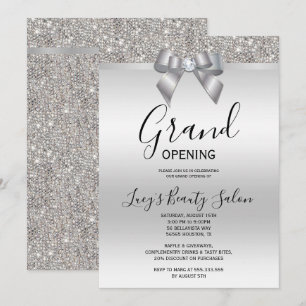Posh Ro Silver Jewel Bow Grand Open Inbjudningar