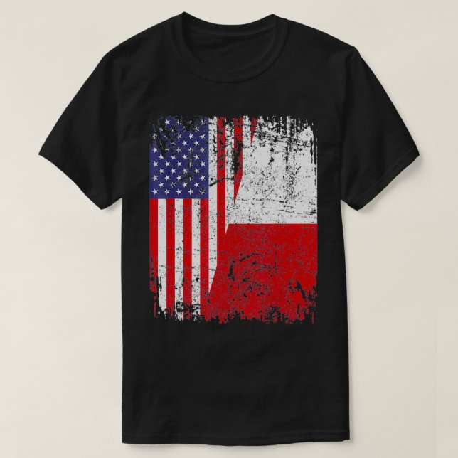 POSH ROOTS Halamerikanska Flagga FÖRENTA POLEN FLA T Shirt (Design framsida)