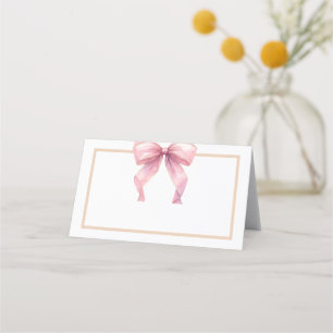 Posh Rosa Coquette Bow Matetikett eller Placeringskort