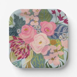 Posh Rosa ros Papper Plate