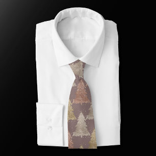 Posh Träd Mönster Champagne Taupe-jul Slips