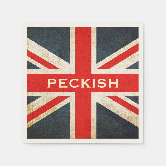 Posh Union Jack Peckish Party Napkins Pappersservett (Framsidan)