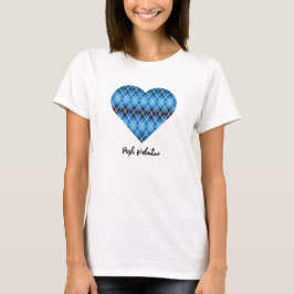 Posh Valentine Mörk blått Big Heart T Shirt